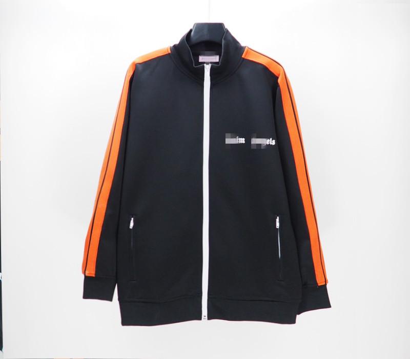 Wholesale cross-border trendy brand palm angel basic black and white striped stand-up collar jacket for men and women loose sports coat