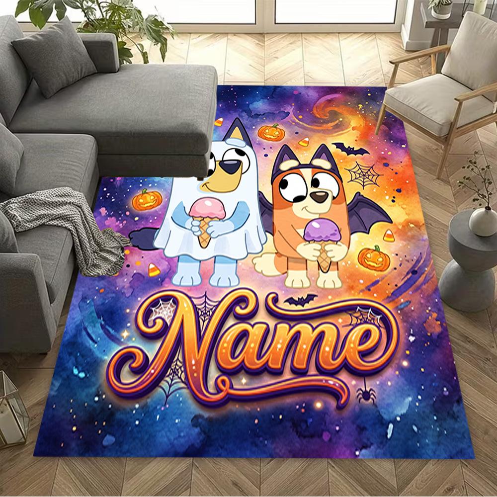 Halloween Pumpkin Adventure Customize Your Name Floor Rug Office Rug Suitable for Study Room Dining Room Outdoor Foyer Antislip Carpet