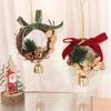 Exquisite Christmas Wreath Pendant Creative Pine Cone Bell Pendant Hanging Ornament  Balcony