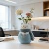 1/2 Stück Keramik Katze Blumenvase Moderne Kätzchen Blumen Stifthalter Behälter Haus Büro Tischmittelstück Dekorativer Blumenpflanzen Vasen