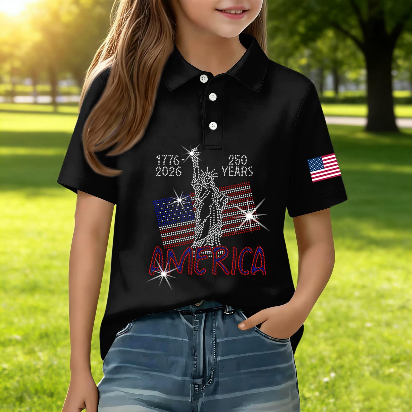 

Children s Daily Casual Short-sleeved Print Tops T-shirts Shirts 110 чёрный