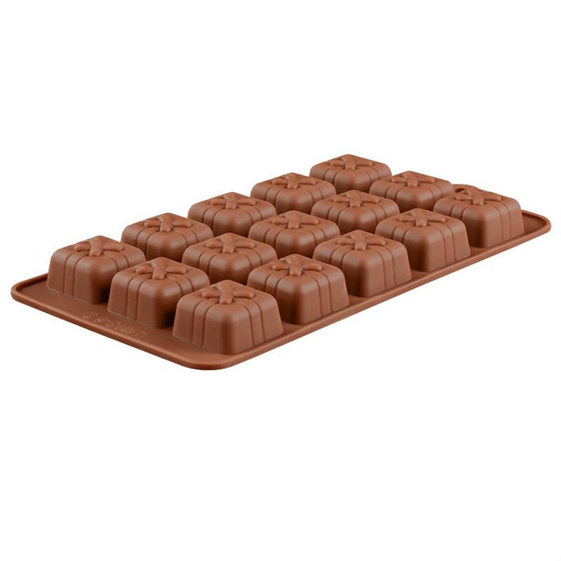 1 Pcs Chocolate Mold Christmas Gift Box Silicone Candy Mould 15 Cavity Bakery Tool DIY Dessert Accessories Baking Tools