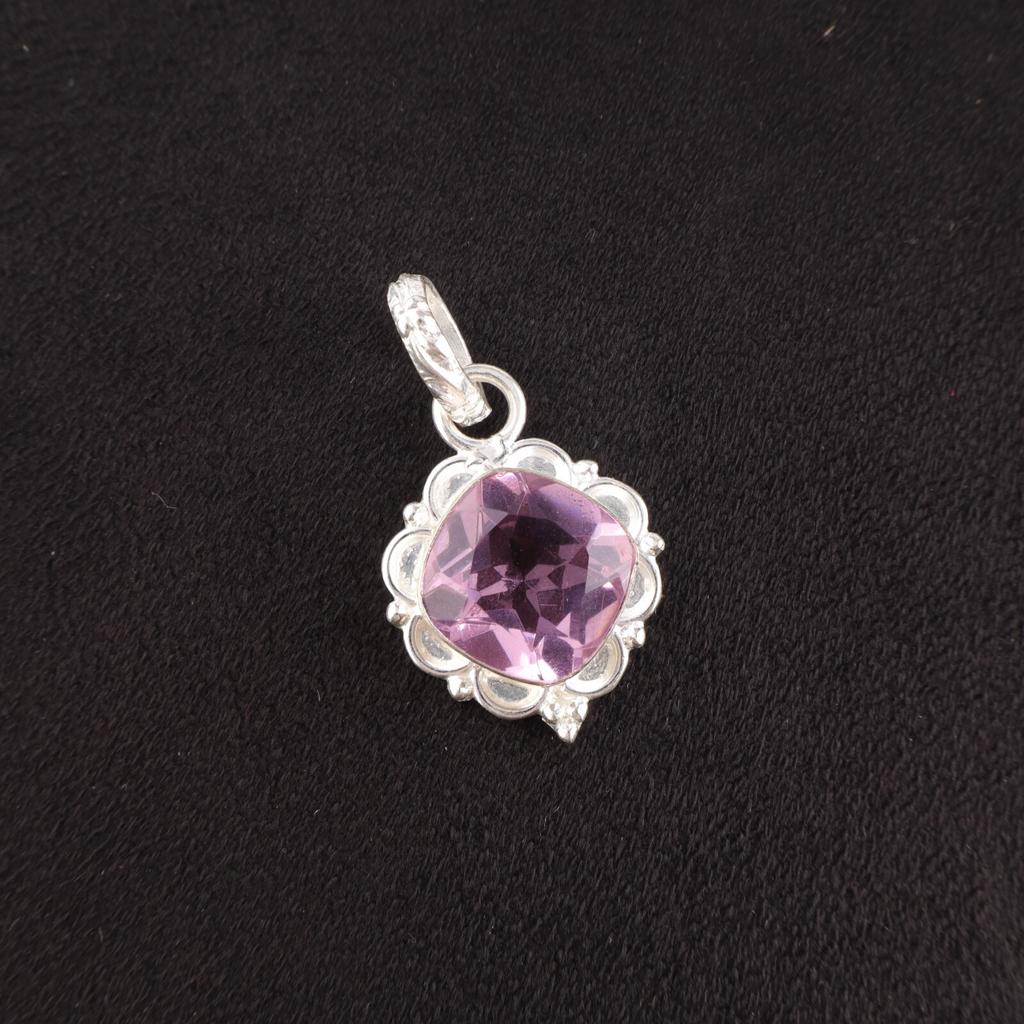 Morganite Stone 925 Sterling Silver Birthday Mother Gift Boho Pendant Jewelry PP-2-13