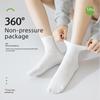 Women's Cotton Medium Tube Solid Color Sports Socks - Spring & Autumn, Boneless Design, Short Length.