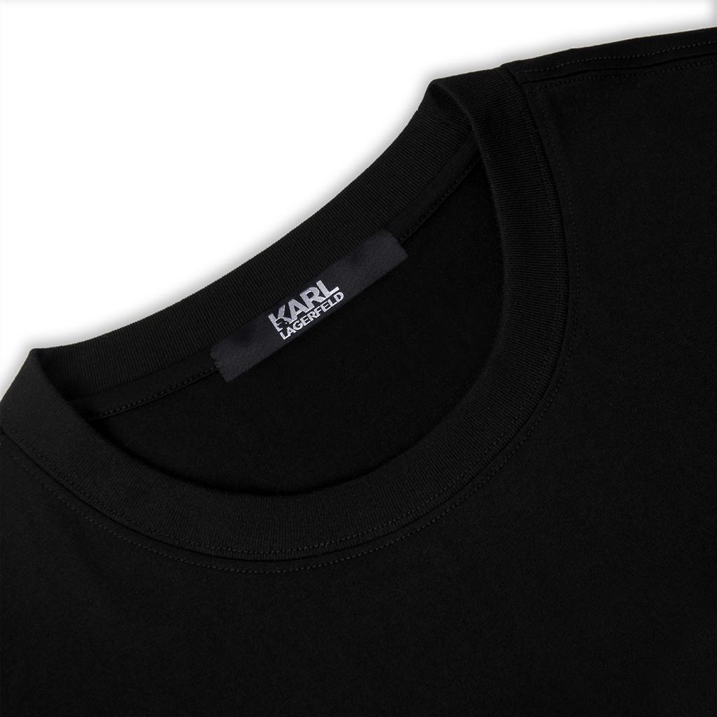 Karl Lagerfeld Sport Outdoor Commuting Fashion Logo Letter Embroidered Round Neck Pullover Short Sleeve T-Shirt Men Tops Black 1K1E50602817001