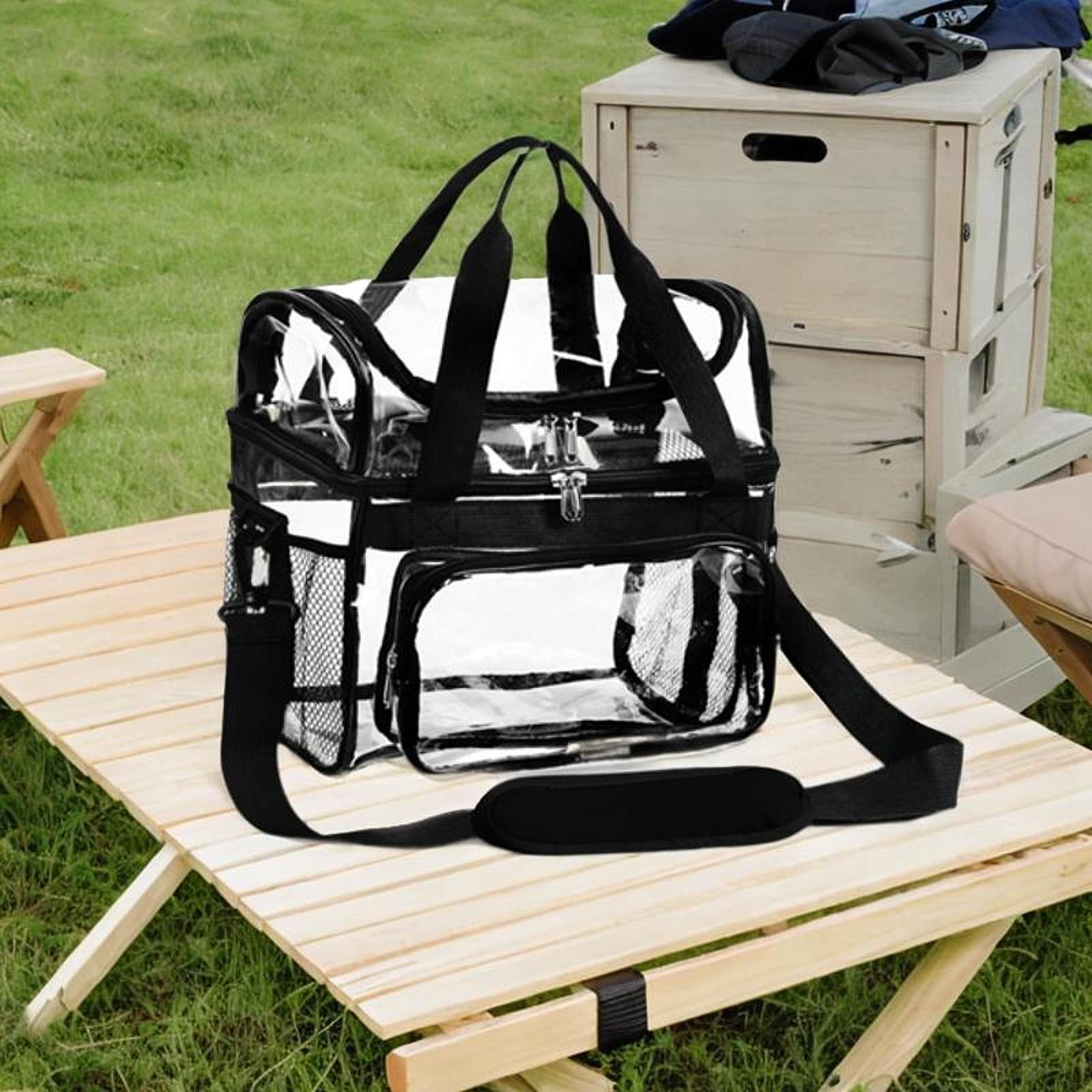 

Lunch Tote Clear PVC Large Capacity Multi-purpose Shoulder Bag Box Picnic for Games