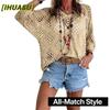 Moda Donna Casual Manica Lunga Scollo a V Bluse e Camicie