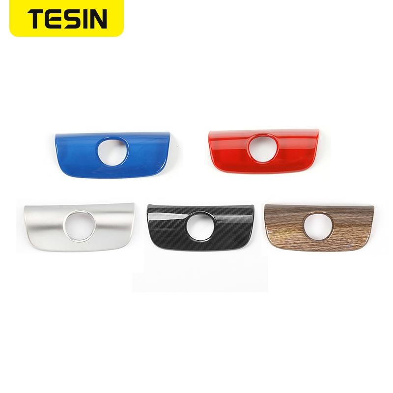 TESIN ABS Car Interior Armrest Box Lock Decoration Cover Trim Stickers Accessories for Jeep Wrangler JK 2011-2017 Car