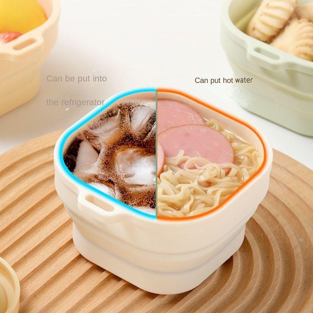 Silicone Camping Bowls 400ml Food Storage Container Large Capacity Foldable Lunch Box Travel