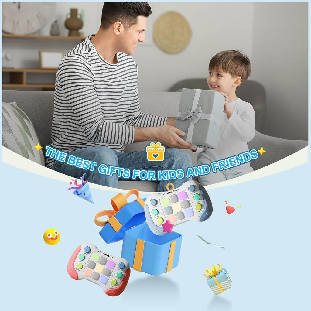 Upgraded Flashing Handheld Game for Kids, Fast Push Fidget Game Toy, Quick Push Light Up Fidget Electronic Console for Teens, Birthday Gifts for 3-12