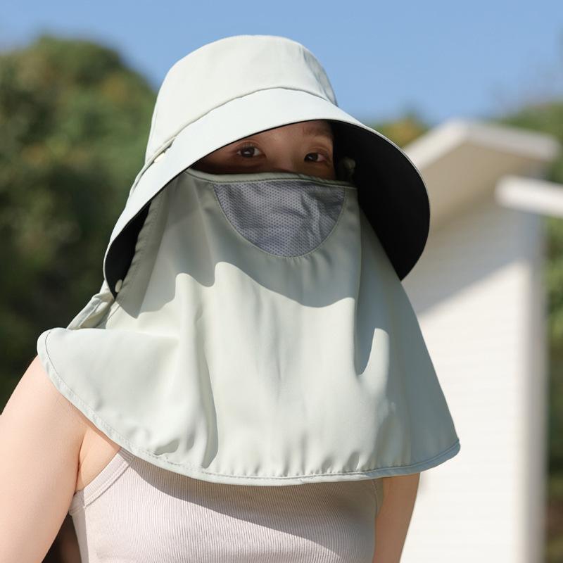 Sun Hat Children'S Outdoor Uv Protection Sun Hat Elegant Face Cover Neck Shawl Hat Travel Beach Hat