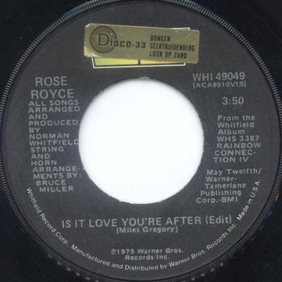 7palcová deska ROSE ROYCE - Is It Love You're After WHI49049 Whitfield Recor 1979 US Dance & Electronica Použitá