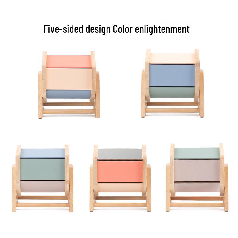 Wooden Rolling Drum for Infant Color and Cognitive Development - Montessori Teaching Aid