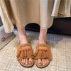 Niche Platform Slippers Women's Outer Wear 2025 New Mori Retro Style with Skirt Shoes French High-end One-word Drag