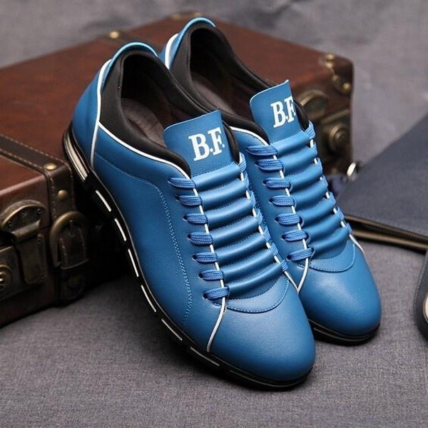 Męskie Modne Buty Casualowe Płaskie Sznurowane Buty Skórzane Buty Outdoorowe Buty do Golfa Plus Size