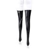 Women Sexy Latex Zipper Anti-Slip Stockings Lady's Black PVC Pole Dance Leather Erotic Clubwear Length Over Knee High Stockings