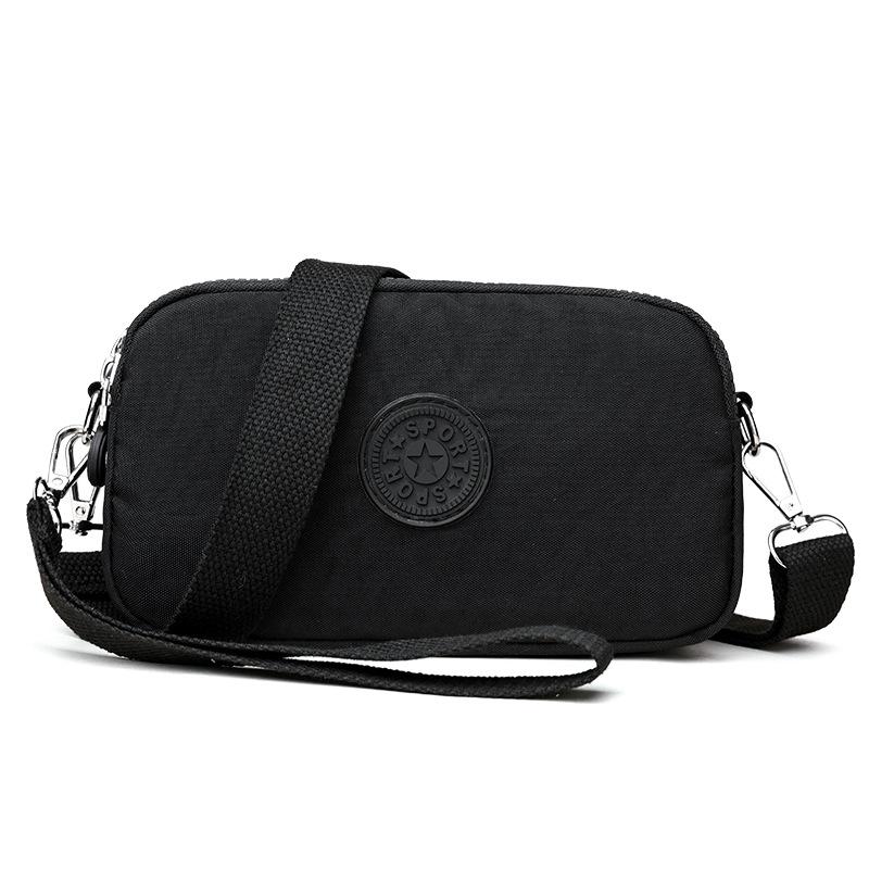 

Casual multi-layer mobile phone bag Oxford cloth small square bag чёрный