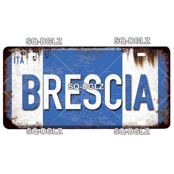 [SQ-DGLZ] Italy City License Plate Metal Sign Vintage Plaque Tin Sign Wall Decor Bar Decor DULIN/ROMA/MILAN Flag Poster