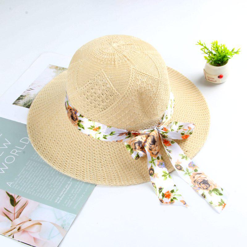 Women's Versatile Sun Protection Straw Hat, Summer 2026 Fashion, Wide Brim for Outdoor and Street Wear