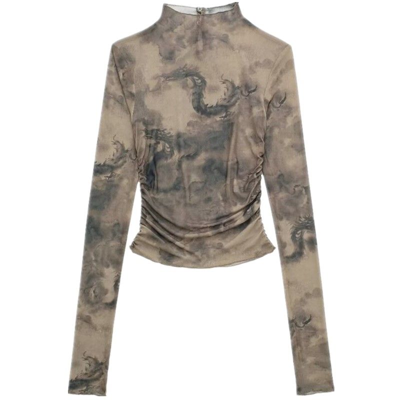 

Fashion Style 2024 Spring New Arrival Women s Clothing Fashionable Temperamental All-Match Western Style Printed Tops 7385803111 Picture color S