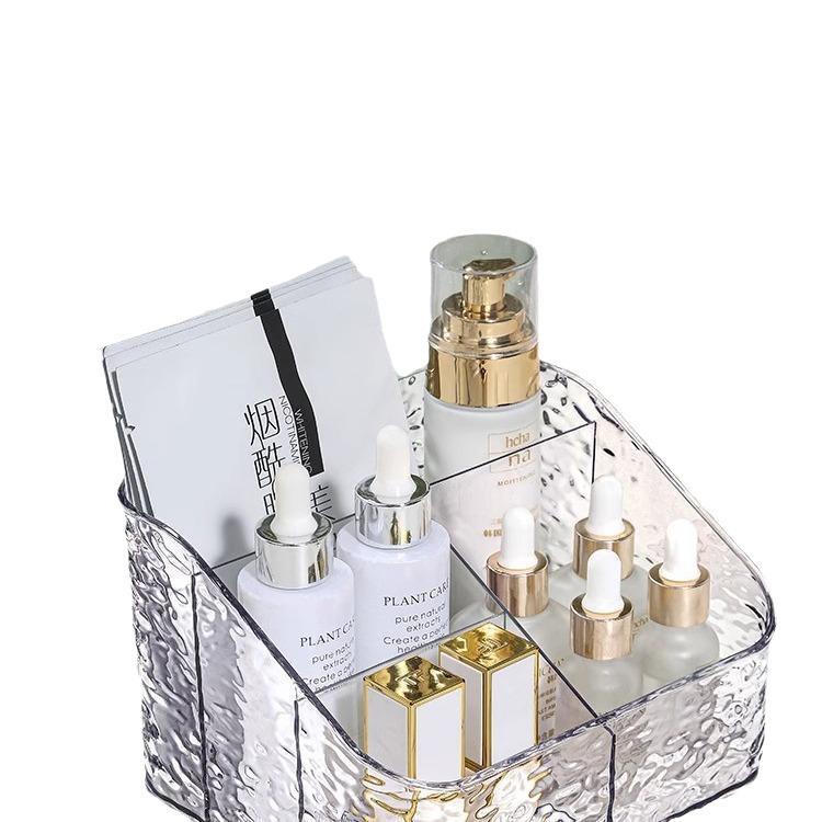 Acrylic Ripple Luxury Cosmetics Organizer - Large Capacity Storage for Lipstick & Skincare