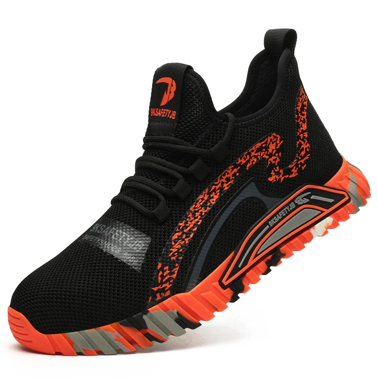 

summer safety shoes for men women breathable work shoes with protection mesh safety sneakers anti puncture steel toe work boots 37