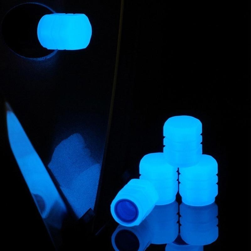 4PcsColorful Car Luminous Tire Valve Cap Fluorescent Night Caps Motorcycle Bike Night Glowing Cap Decor Nozzles Tyre Accessories