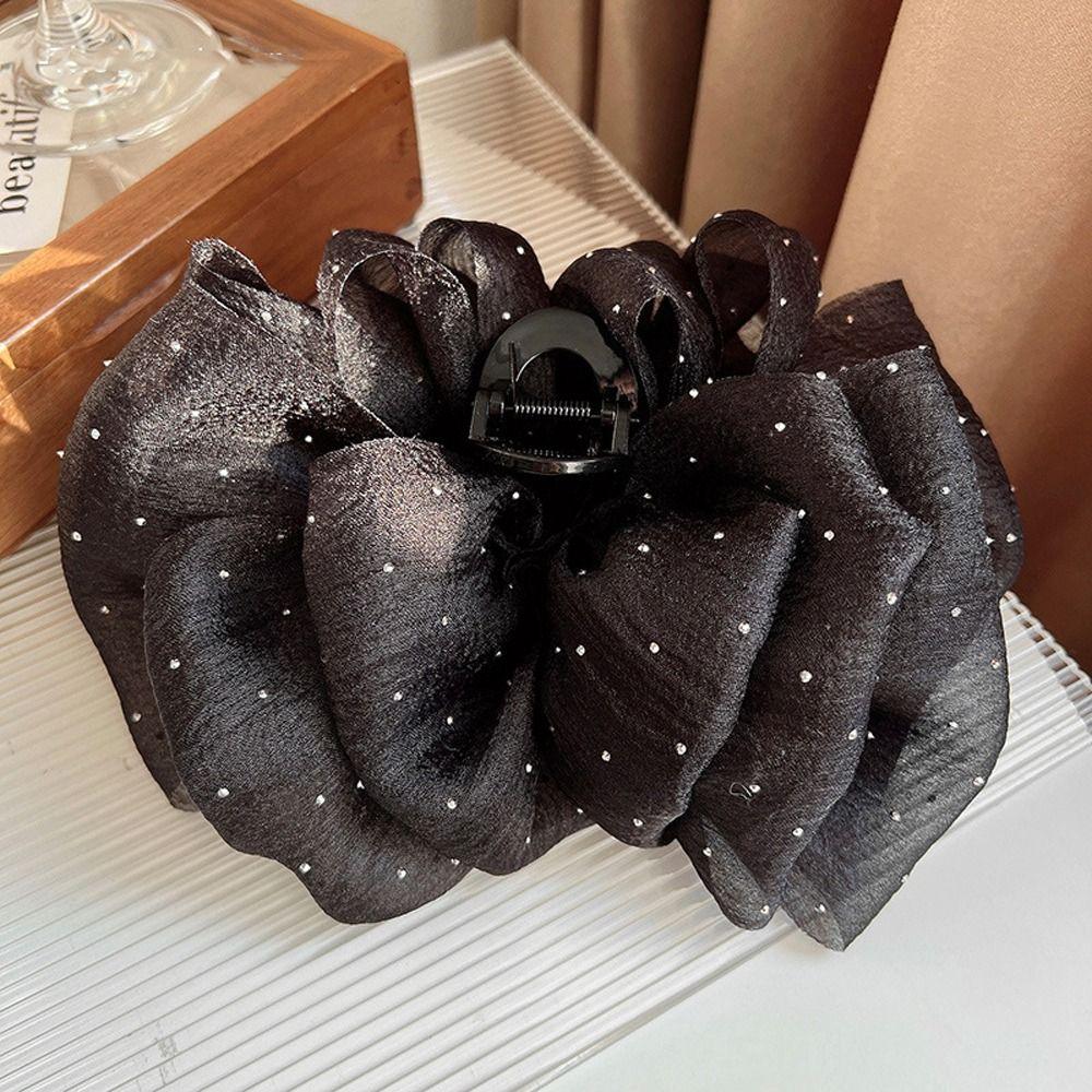 Princess Style Ponytail Holder Dot Women Hair Clips Korean Shark Clip Bow Hair Claw Bowknot