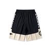 Li Ning Badfive Basketball Series Color Block Elastic Casual Shorts Men Shorts Black Light-Yellow AAPQ007-7