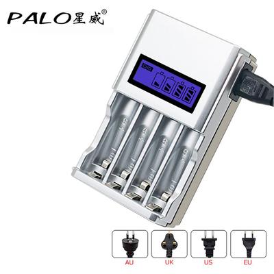 PALO סוללה נטענת 1.2V AA+1.2V AAA סוללות נטענות עם מטען סוללה חכם AA עבור סוללת 1.2V Ni-MH AA aaa