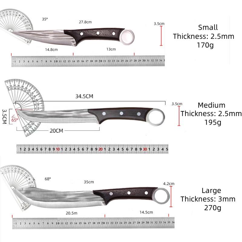 Boning Knife Chef Slice Fruit Cleaver Meat Kitchen Knives Hand Forged Blade Wood Handle Barbecue Cooking Steak Knife With Sheath
