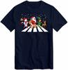 Elf Santa And SnowUnisex Road Tshirt Christmas Abbey Road T Shirt Baby Rudolph Tee