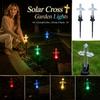 Solar Powered Cross Stake Light Outdoor Waterproof Decorative Lawn Pathway Lamp for Garden Yard Landscape Patio