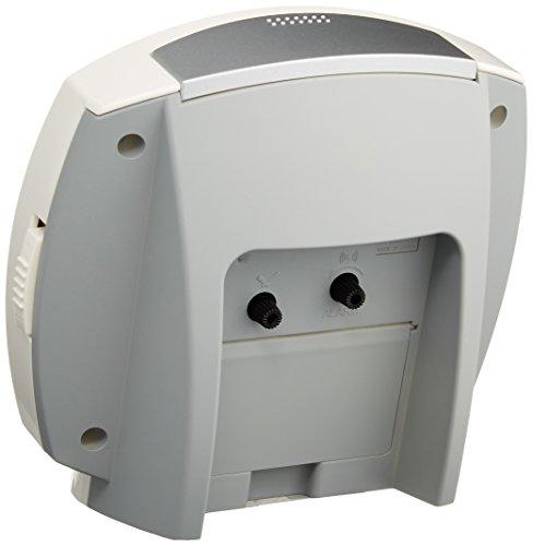 Analogový budík RHYTHM Coleman 657 s koncentračním ciferníkem, kontinuální vteřinová ručička, elektronický zvukový alarm, stříbrná