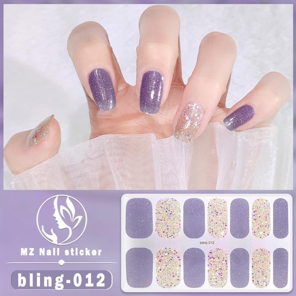 Charm Finger 14 Finger New Bling Fine Flash Aurora Gel Nail Oil Film Self-Adhesive Waterproof Seal-free Nail Art Sticker