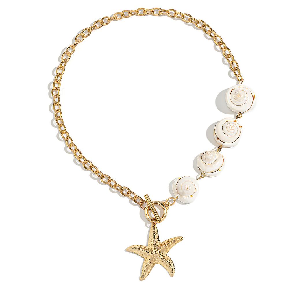 Bohemian Starfish Beaded Y2K Mermaid Ji Shell Casual Necklace Niche Vacation Wind Necklace