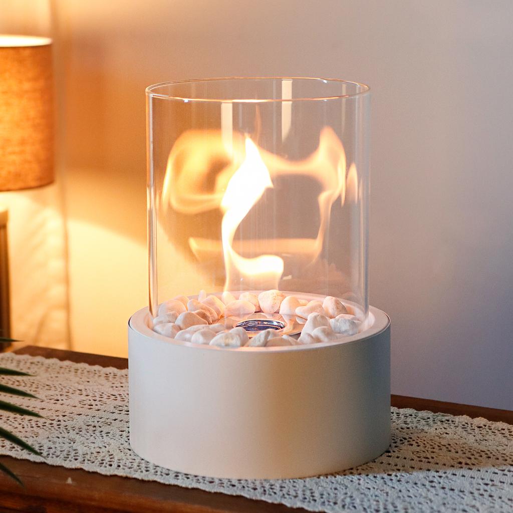 Metall Runder Tisch Kamin Klassischer Tisch Ethanol Kamin Runder Weißer Bio Ethanol Kamin ohne Kaminzug (US EU Lagerbestände)