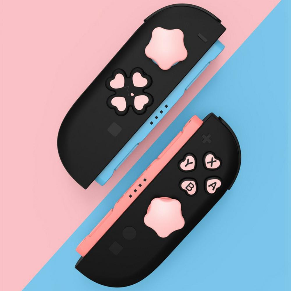 For Nintendo Switch 2 Silicone Joystick Caps Cute Button Sticker Set Game Controller Accessories