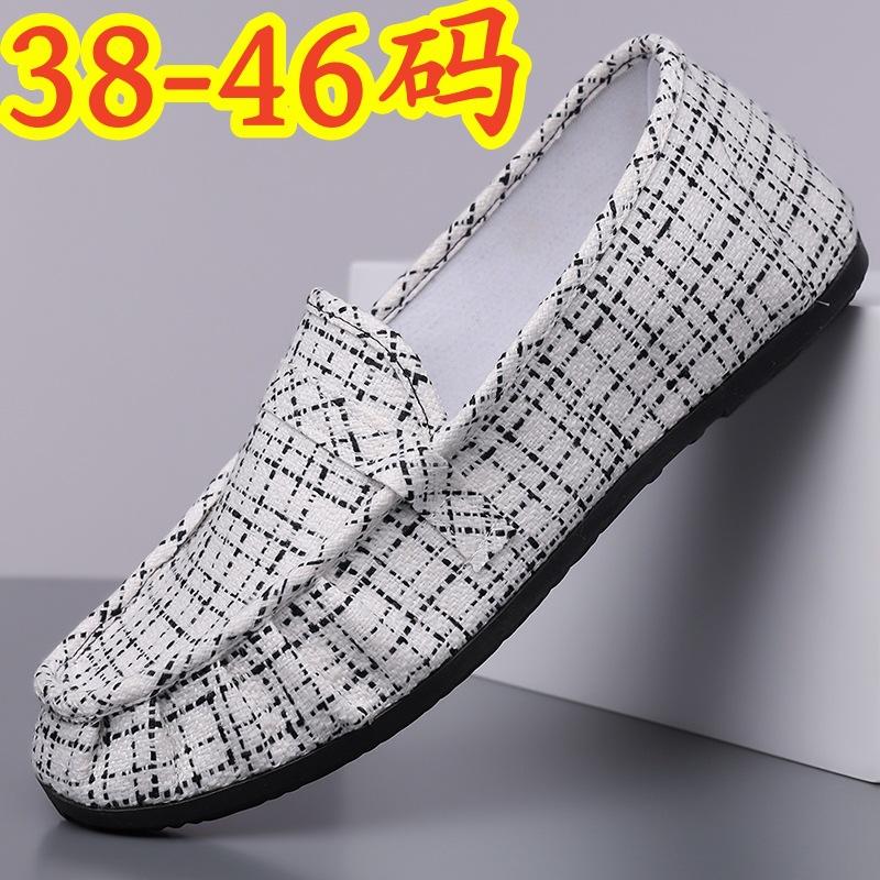 Size Doudou Shoes Large Size Flat-bottomed Cloth Surface Lightweight Spring, Summer and Autumn Plaid Canvas Shoes