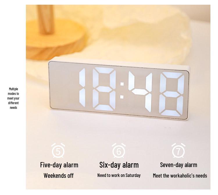 Color Screen LED Dual-Use Alarm Clock with Voice Control & Temperature Display