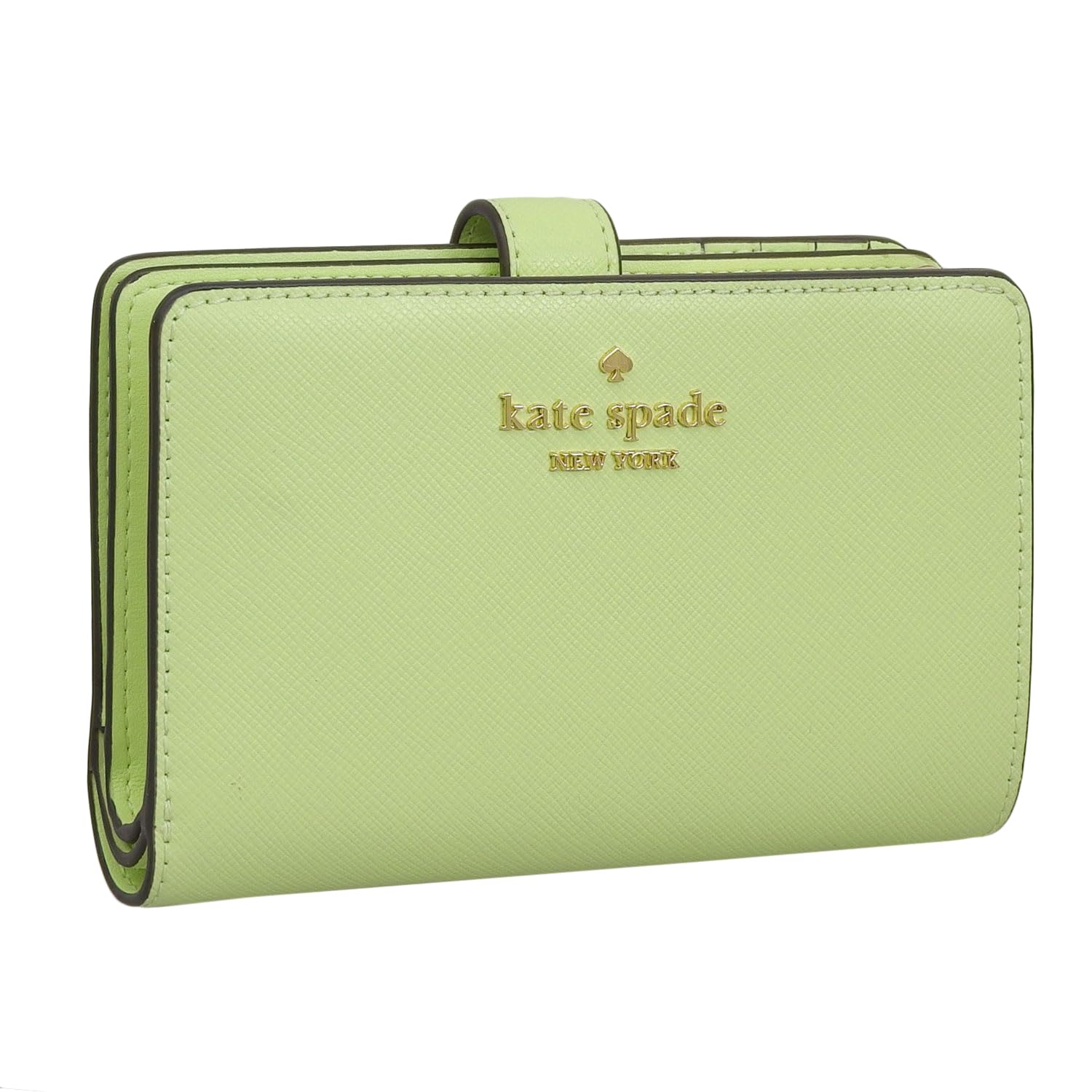Kate Spade Women s Bifold Wallet, Compact, Outlet Brand, Madison Saffiano Leather Medium, Green, KC580 305 [Used]