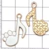 Set of 10 Black & White Enamel Cartoon Cat Music Note Charms for DIY Jewelry