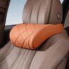 Nappa Leather Car Neck and Lumbar Support Pillows, Breathable Seat Cushions with Fine Embroidery for All Season Interior Use