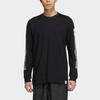 adidas Printed Loose Fit Long-Sleeve Breathable Sports T-Shirt for Men, Black