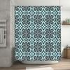Vintage Damask Shower Curtain Luxury Blue Black Patterned Waterproof Fabric for Bathroom Decor