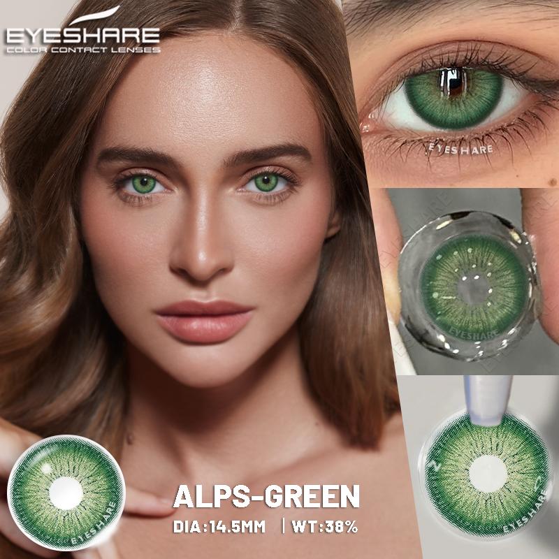 Eyeshare Neue Kontaktlinsen Farbige Kontaktlinsen für die Augen 1 Paar Grüne Kontaktlinsen Blaue Augenlinsen Jährliches Schönheits-Make-up Graue Pupillenlinse