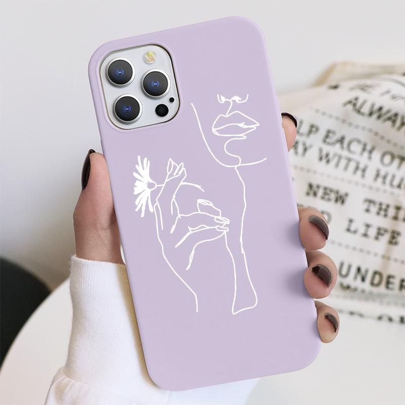 Abstrakte Blumen Kunst Linie Hülle Für Samsung Galaxy A51 A32 A31 A71 A21s A72 A12 A50 A22 A52 S20 FE S21 S8 S10 S9 Plus Ultra Hülle
