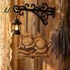 Bookworm Office Accessory Vintage Bookshelf Light with Cat Sleeping On Book Design, Retro Lantern Small Indoor Accent Lamp for Reading, Decorative LED