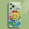 Green Background Smiley Face for Apple 16promax Phone Case for IPhone 15/14 New Cartoon 13 Glass Case