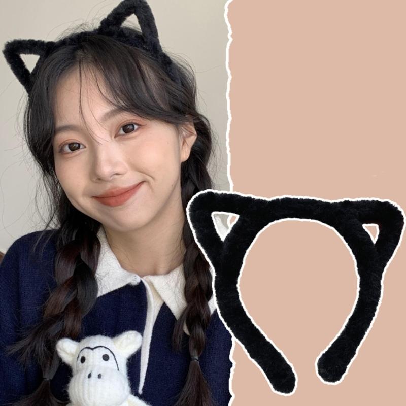 Cat Ears Headbands Furry Plush Headbands Hair Accessories for Girls and Womens Holiday Party Headwear